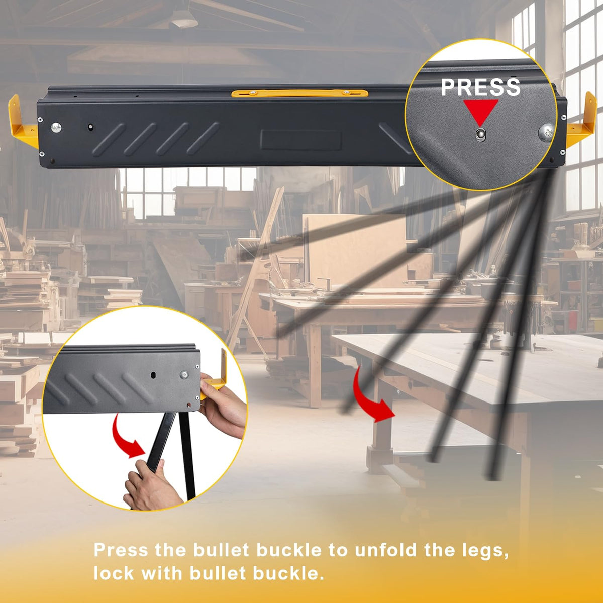 2 Pack Heavy Duty Folding Saw Horses Table Y580