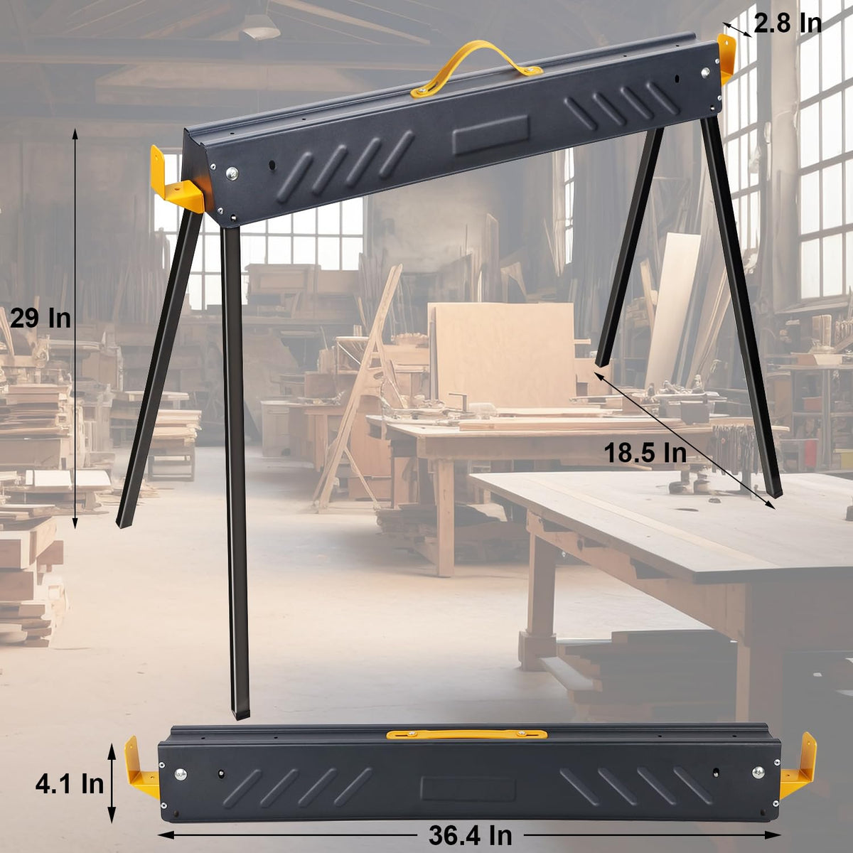 2 Pack Heavy Duty Folding Saw Horses Table Y580