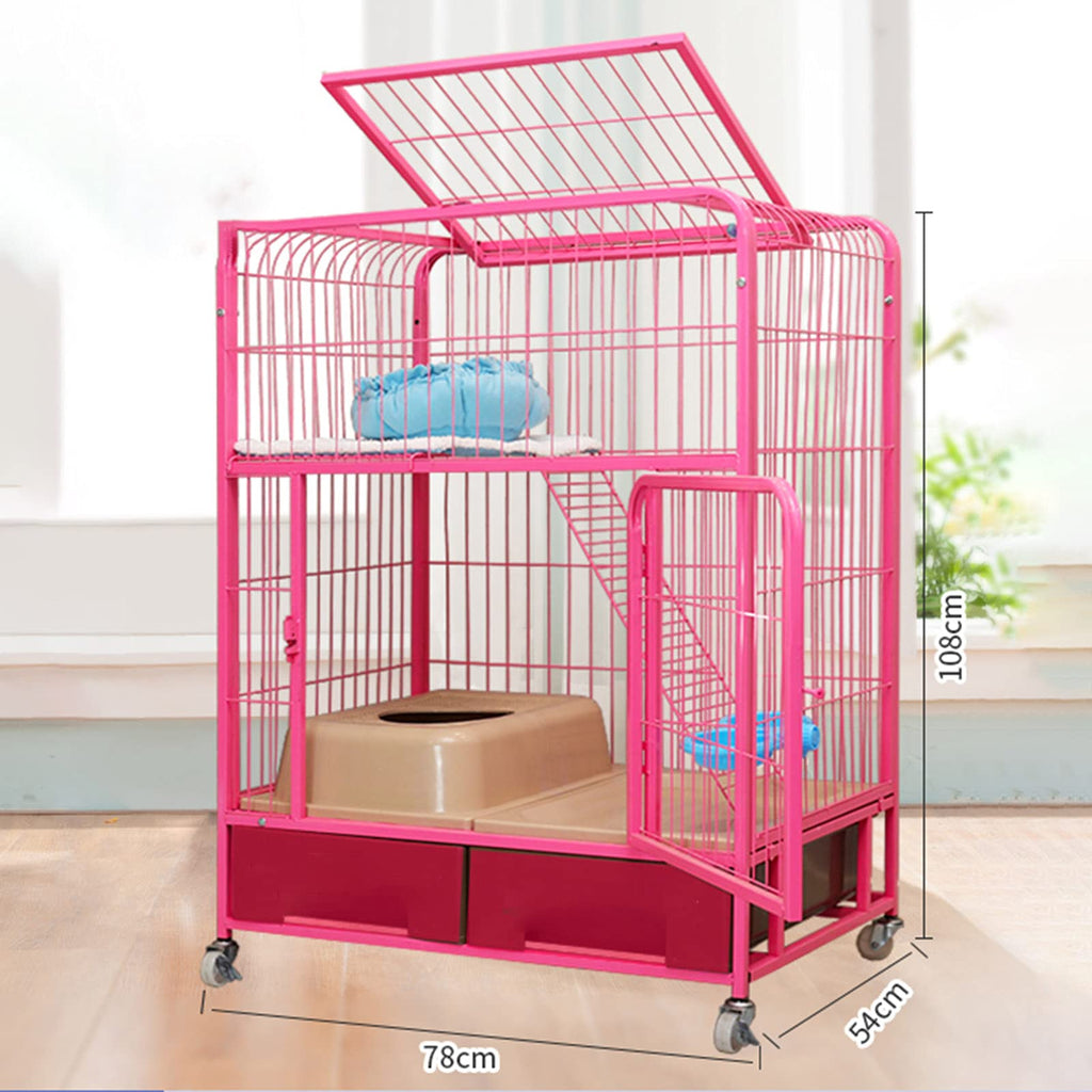 Heavy Duty Metal Cat Cage Dog Crate with Four Wheels A889