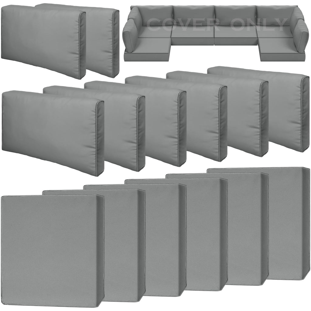 14 Piece Outdoor Waterproof Cushion Covers with Zipper P399794