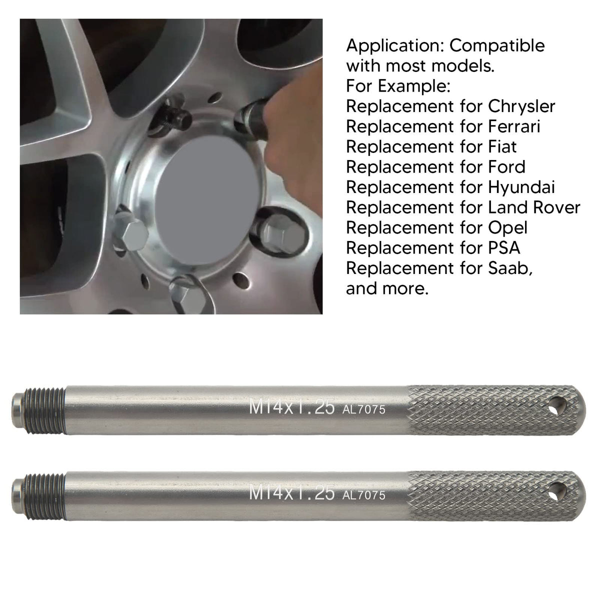 2Pcs Aluminum Alloy Wheel Alignment Pin Set M14*1.25 F219492