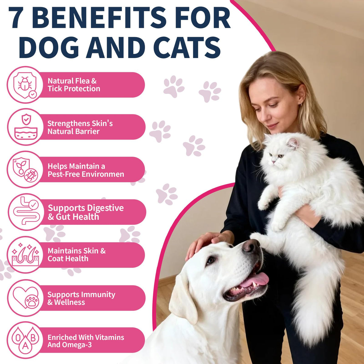 Natural Oral Flea and Tick Drops with Multivitamin for Pets D563803