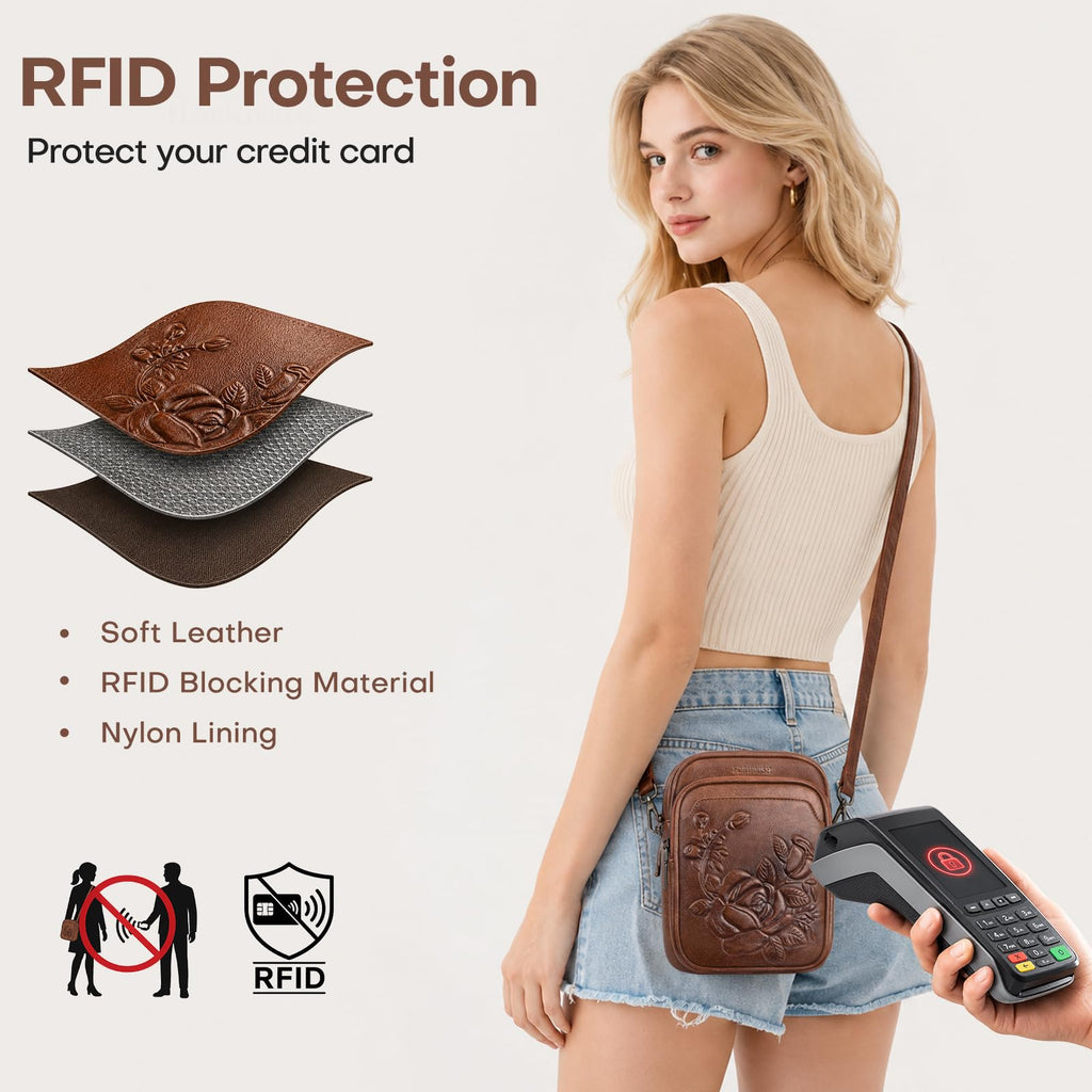 Small RFID Leather Crossbody Bag X498613