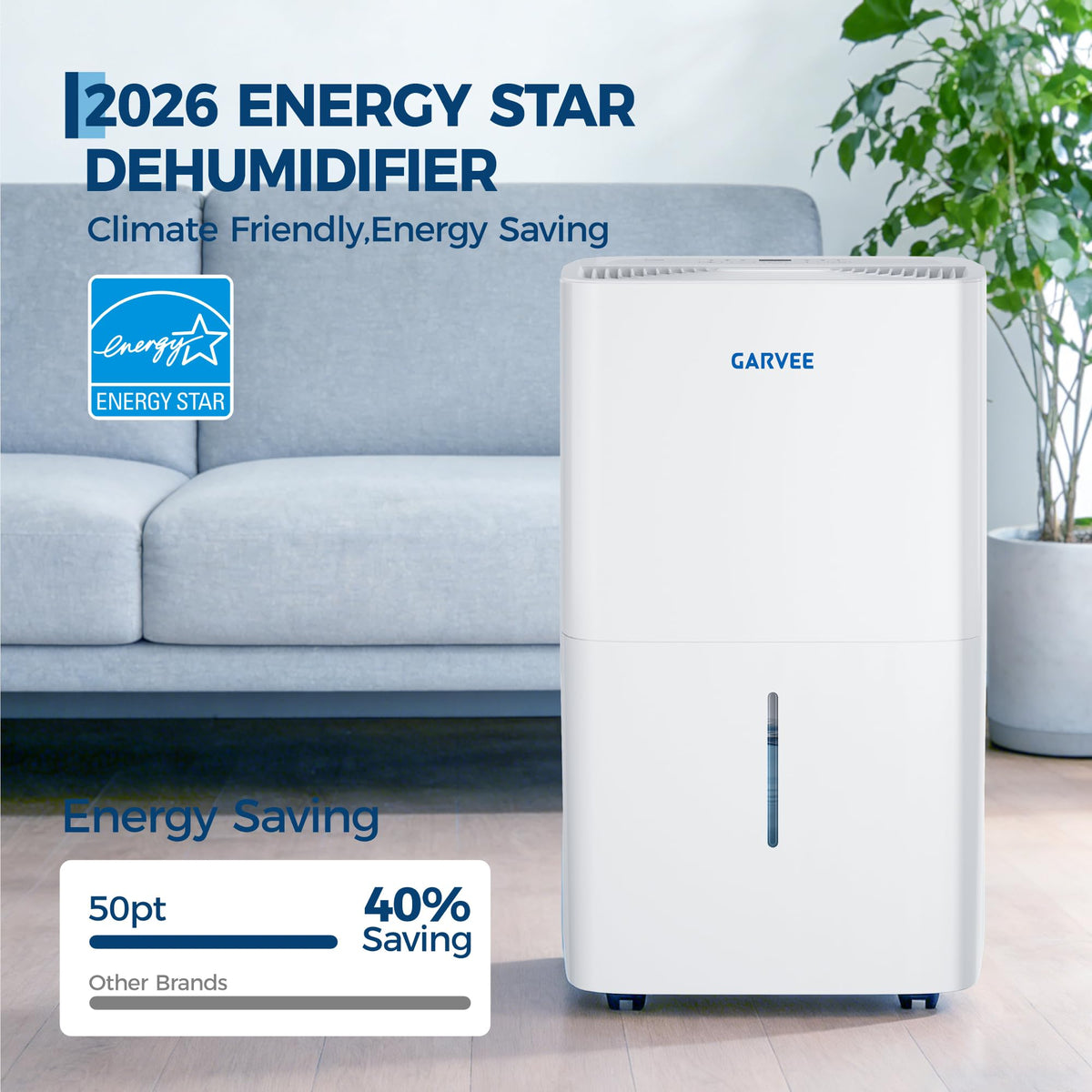 50 Pints Dehumidifier with Auto Defrost, 24H Timer, Auto Shut off F324