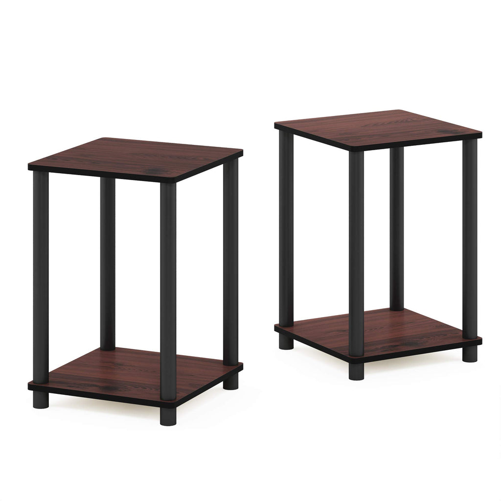 2-Tier Square Side Table Set of 2, Dark Cherry T415397