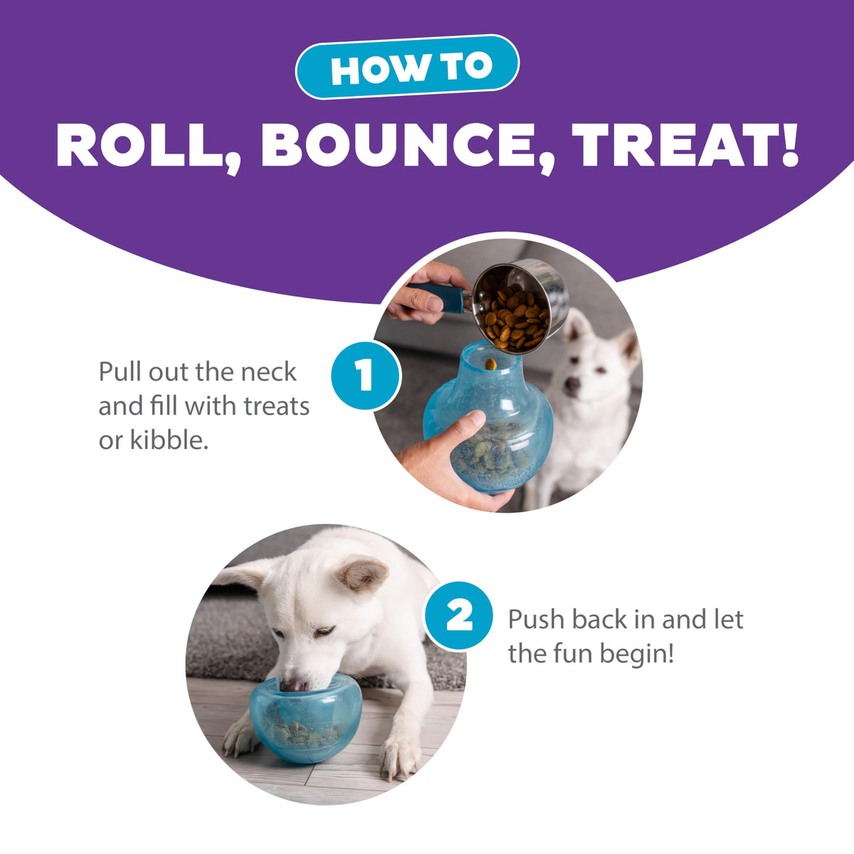 Blue Interactive Treat Dispensing Dog Toy N18473