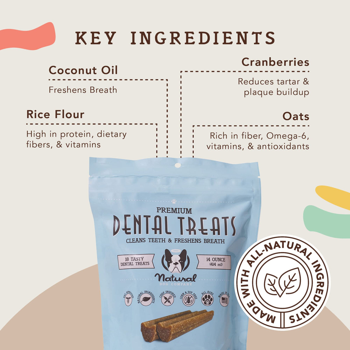 Dental Chews for Dogs 18 Count C9348