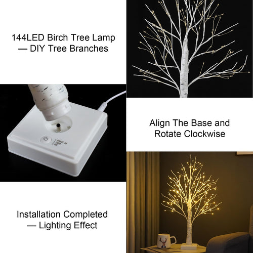 144 LED Birch Tree Lights with Remote Control V11925