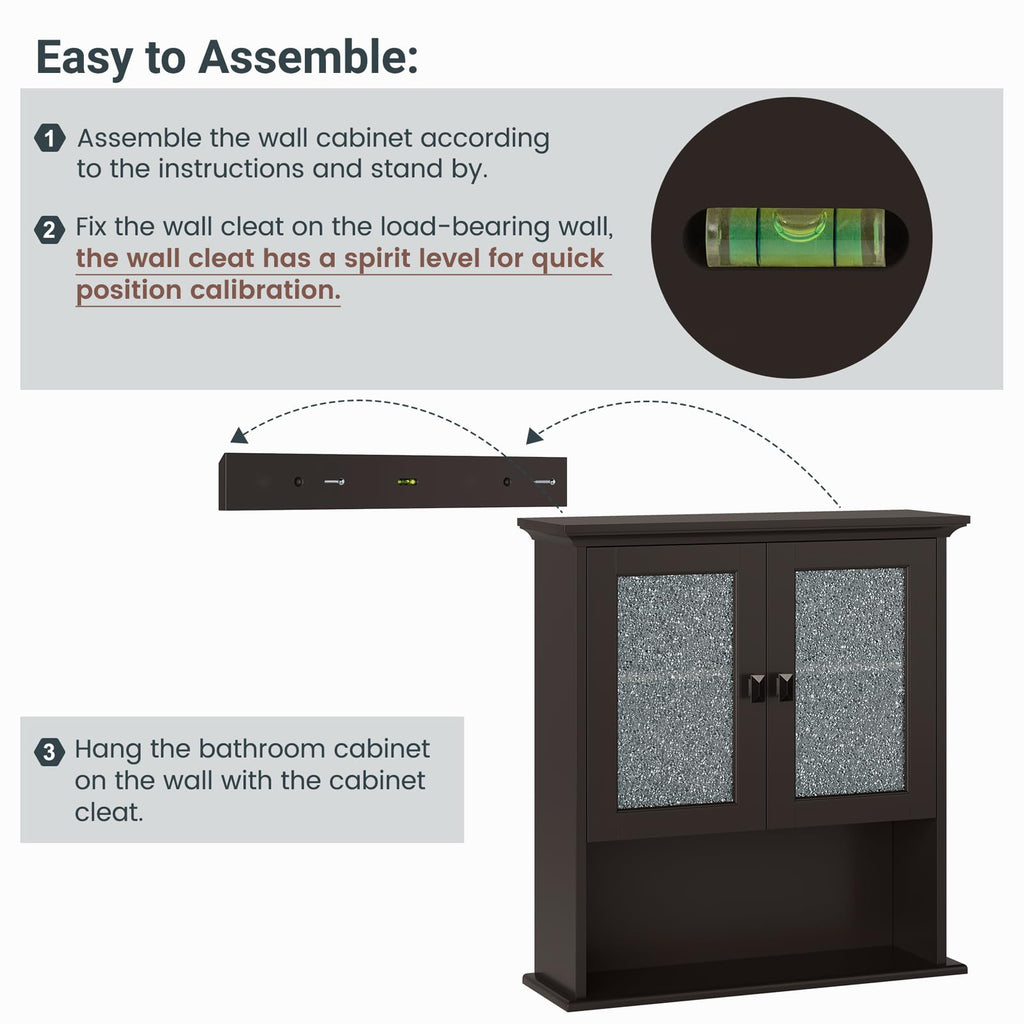 Wall Mount Bathroom Cabinet with Glass Door G5726