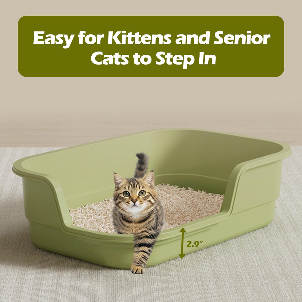 Extra Large High Sides Low Entry Cat Litter Box J761374