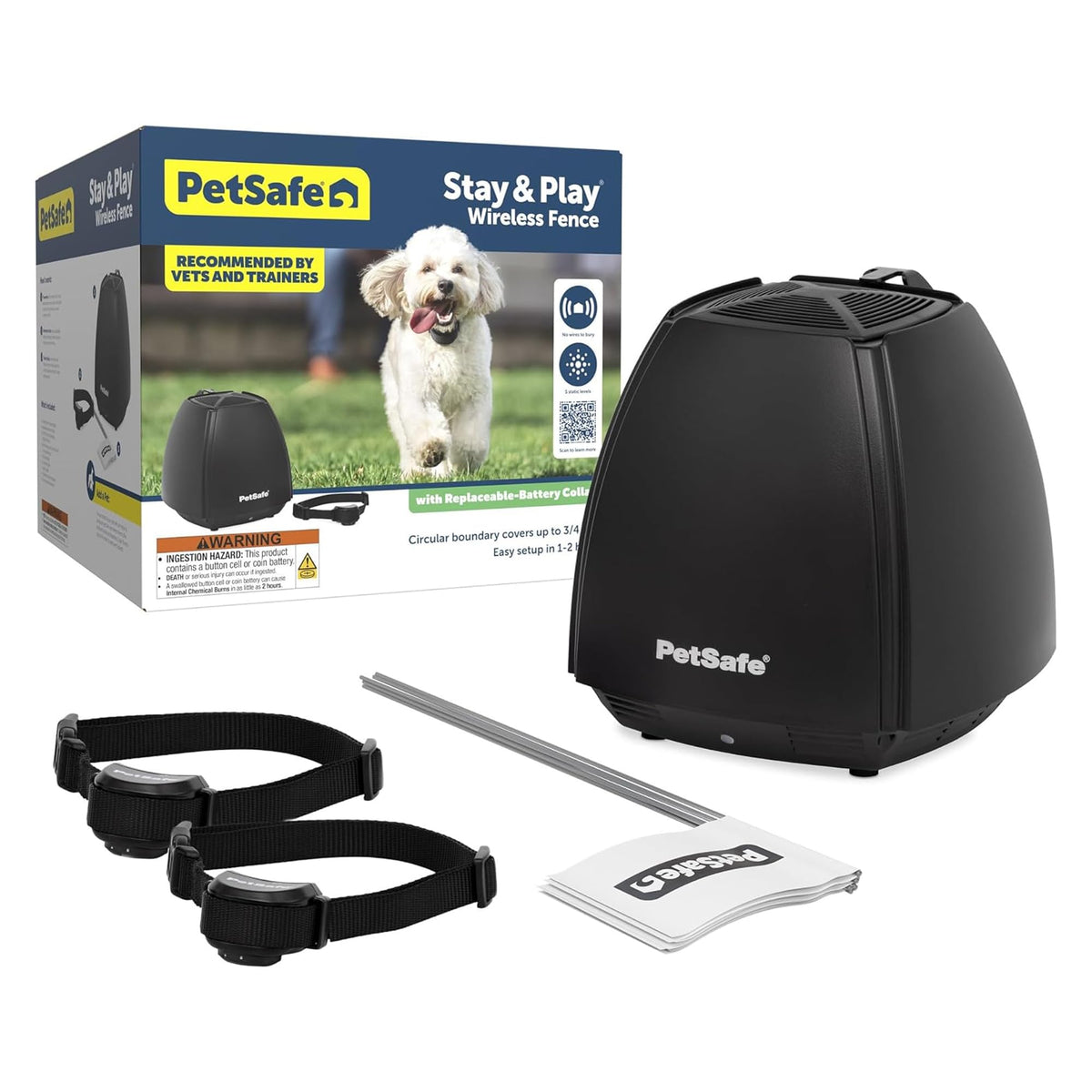 Wireless Fence, 2 Dog, Up to 3/4 Acre B180