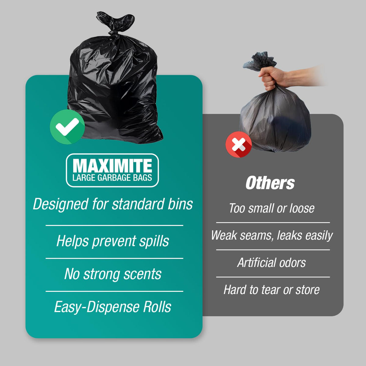 95–96 Gallon 30 Count 2.5 Mil Black Trash Bags U25680