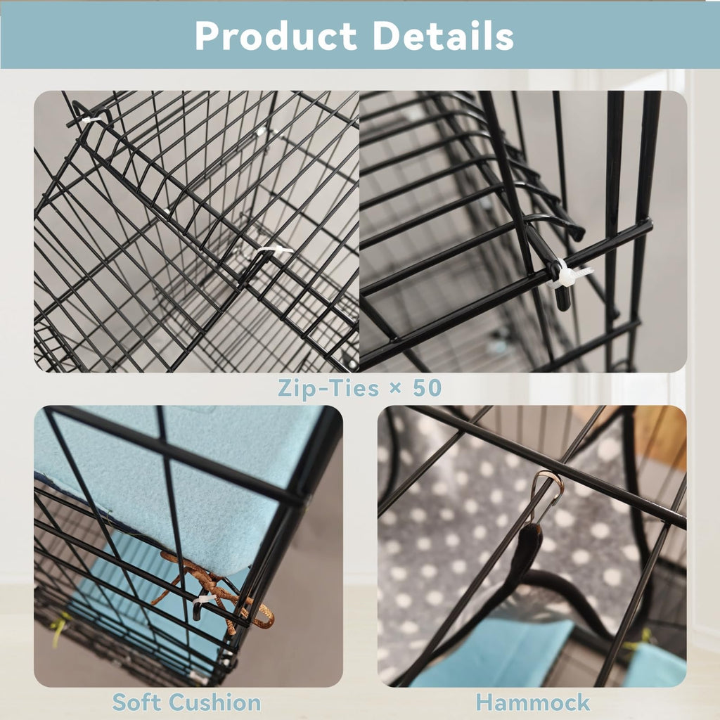 4-Tier Cat Cage with Cushions Hammock Scratching Post E563418