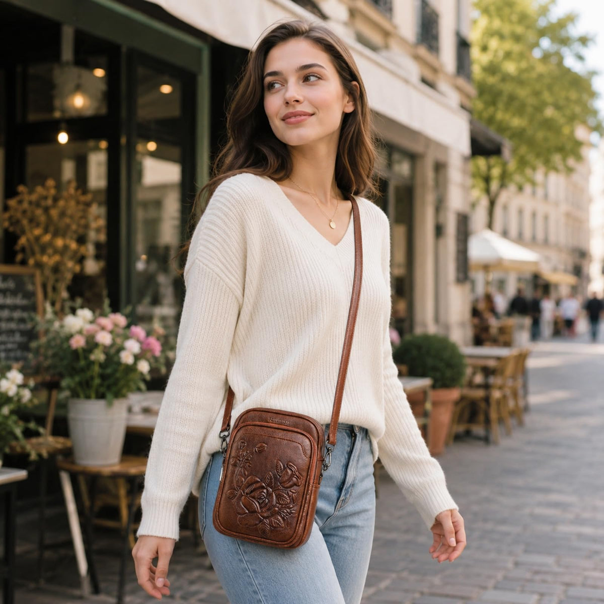 Small RFID Leather Crossbody Bag X498613
