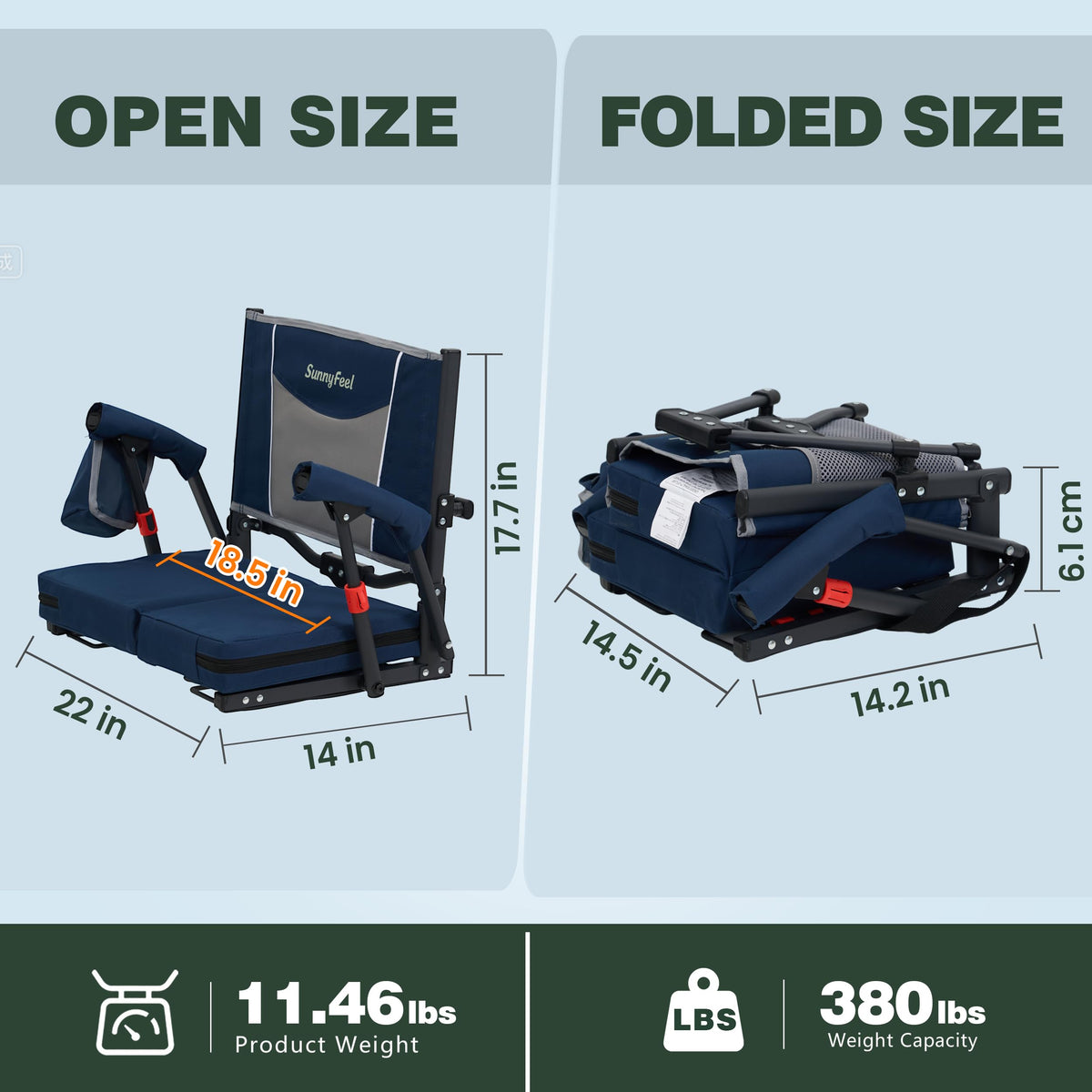 Folding Stadium Seats with Back Support and Cushion I737848