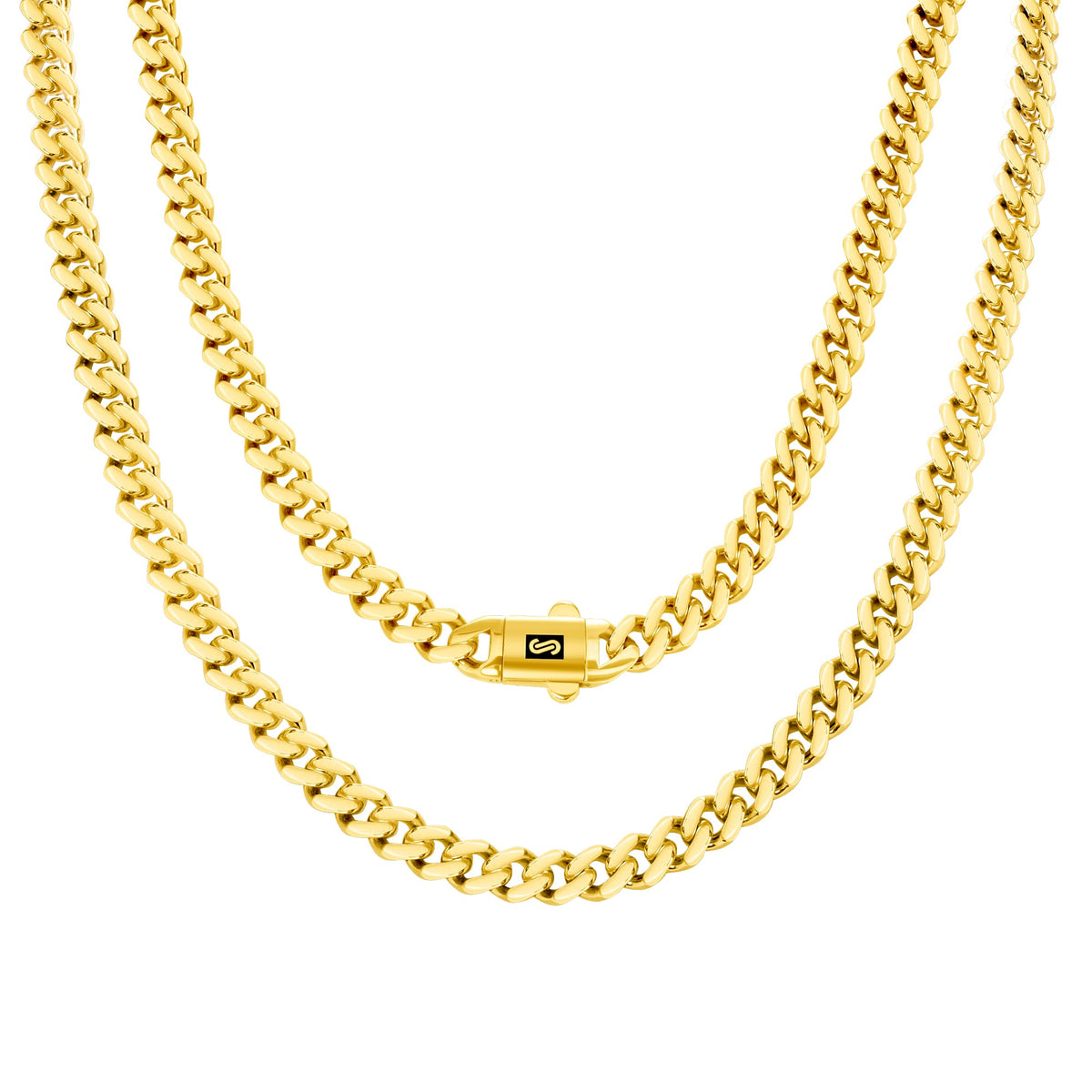 14k Yellow Gold 6mm Cuban Chain Necklace Y2555