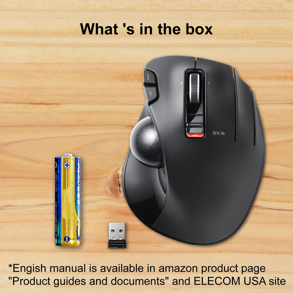 2.4GHz USB Wireless Ergonomic Trackball Mouse J606208