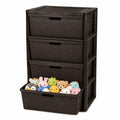 Brown 4-Drawer Plastic Storage Tower C158