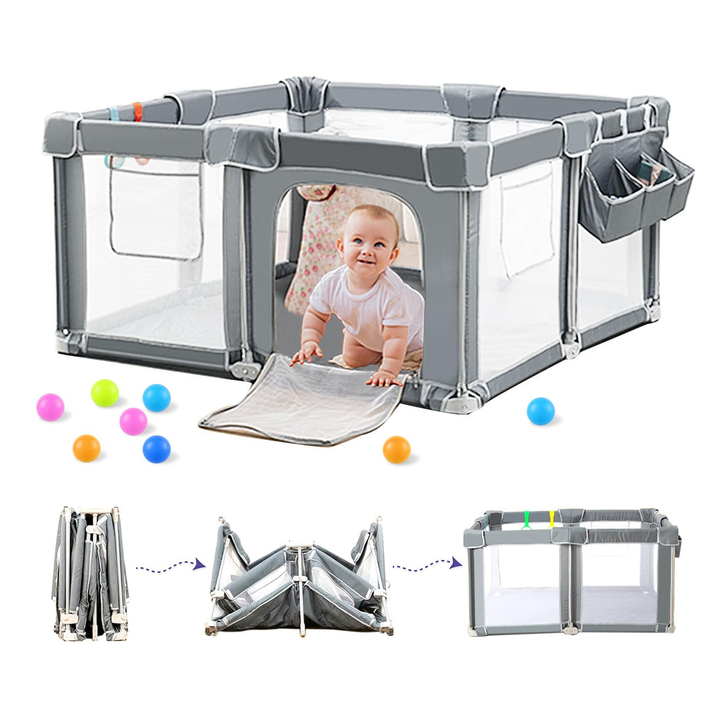Foldable Baby Playpen with Mat F31797