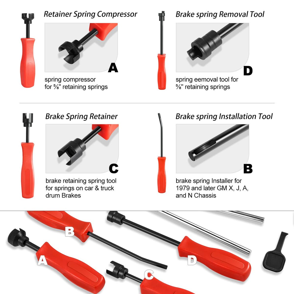 8 Pcs Brake Service Kit with Carrying Case G6493