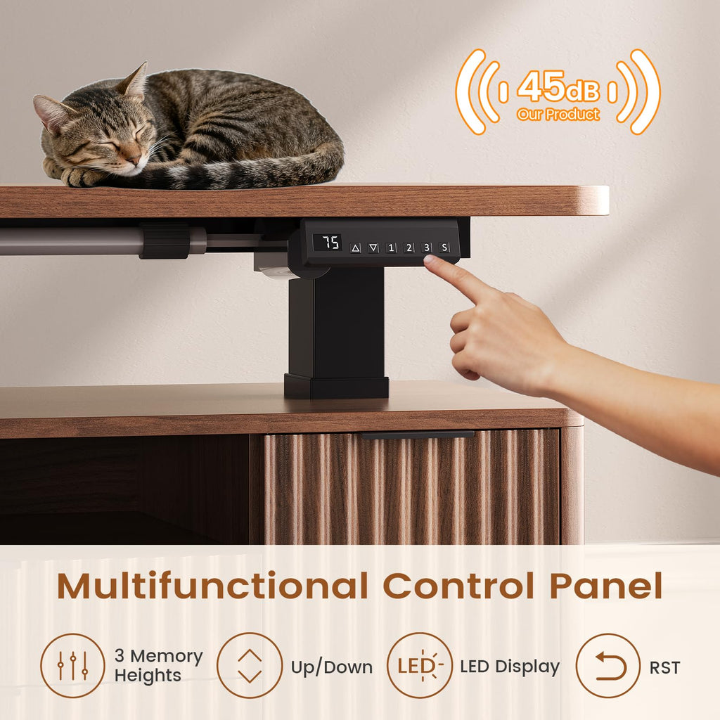 L Shaped Electric Standing Desk with 4 Drawers L790465