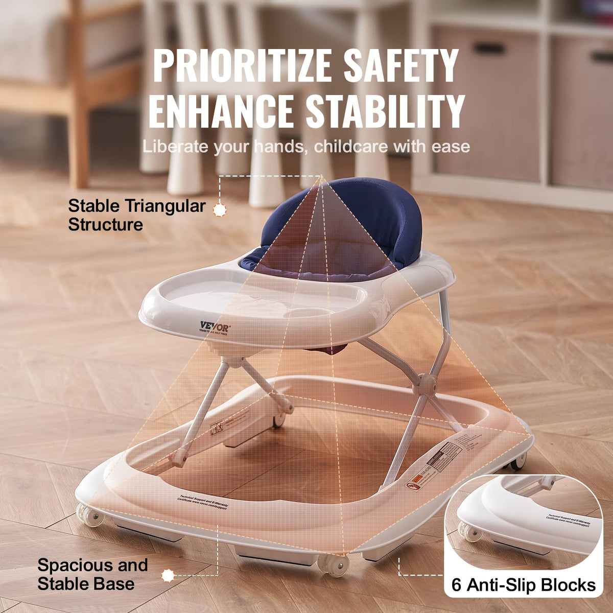 Foldable Baby Walker with Feeding Tray Z7798