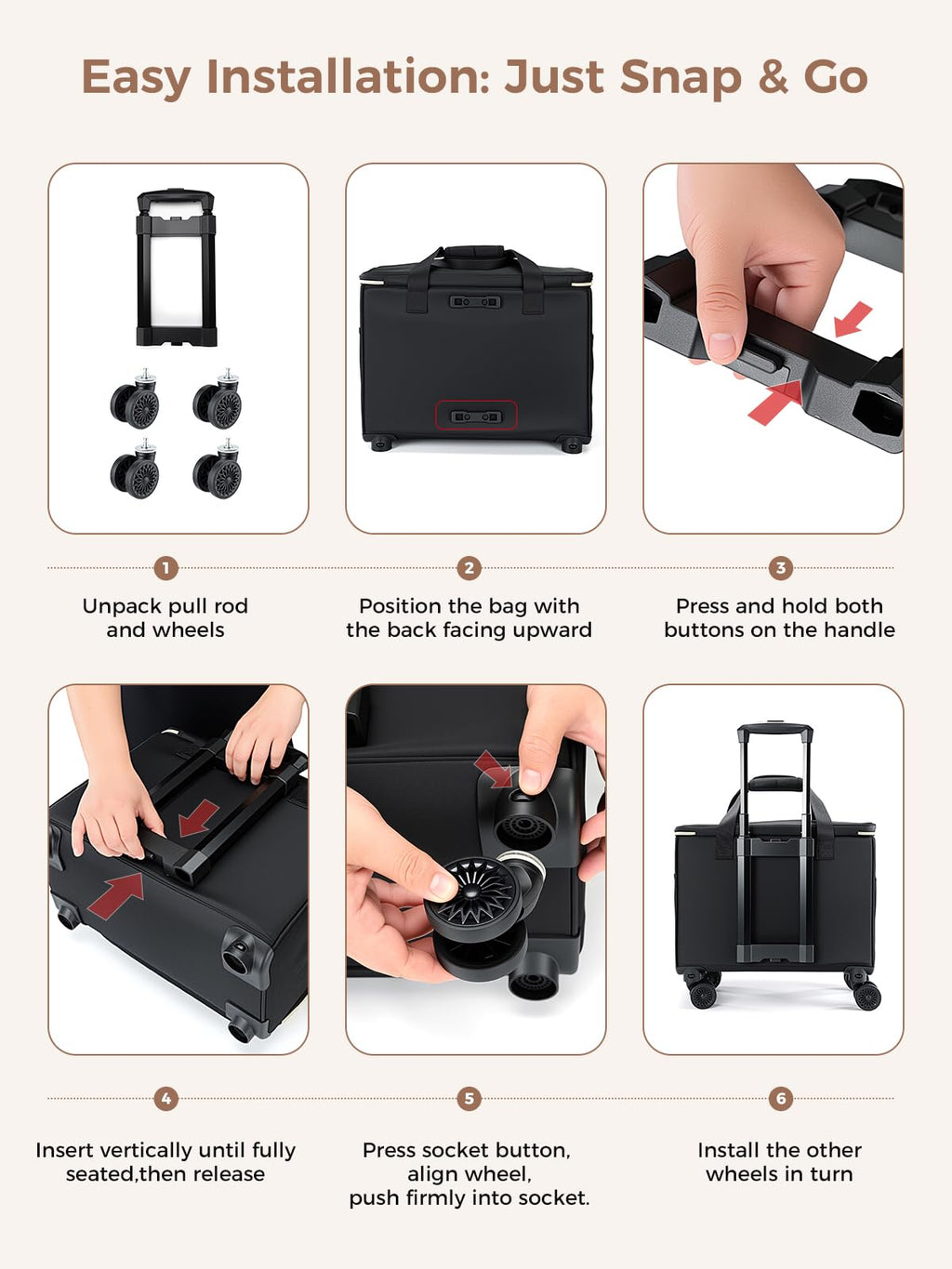 Rolling Teacher Bag with 4-Wheels 360° Spinner E2726