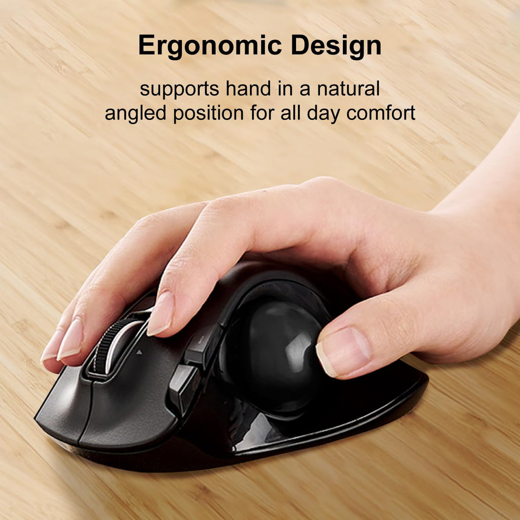 2.4GHz USB Wireless Ergonomic Trackball Mouse J606208