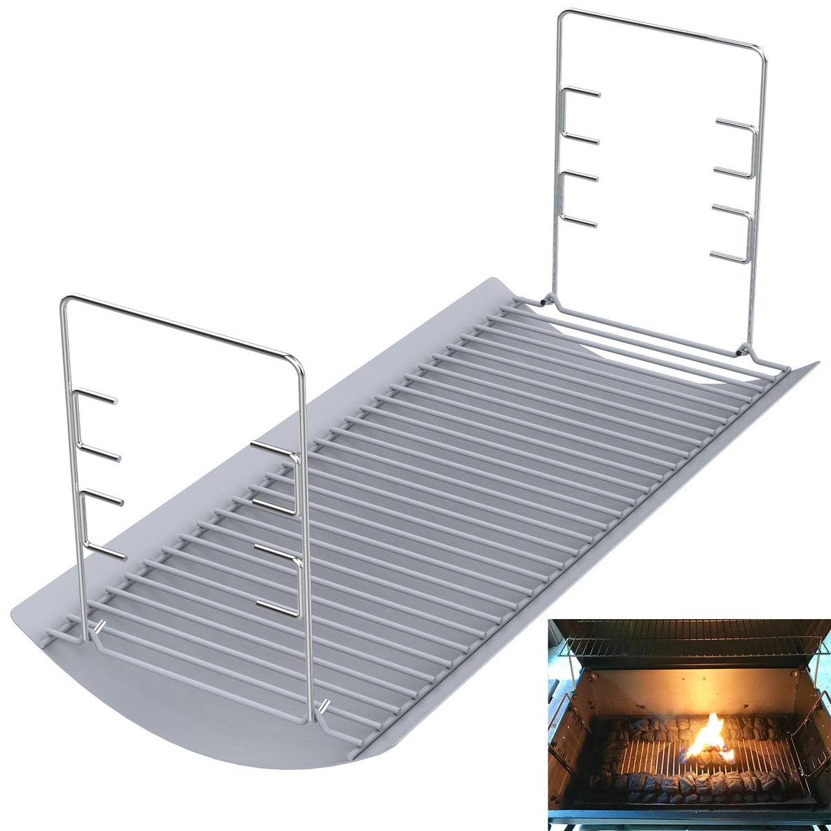 27 Inch Ash Pan Replacement with 2pcs Fire Grate Hangers U520