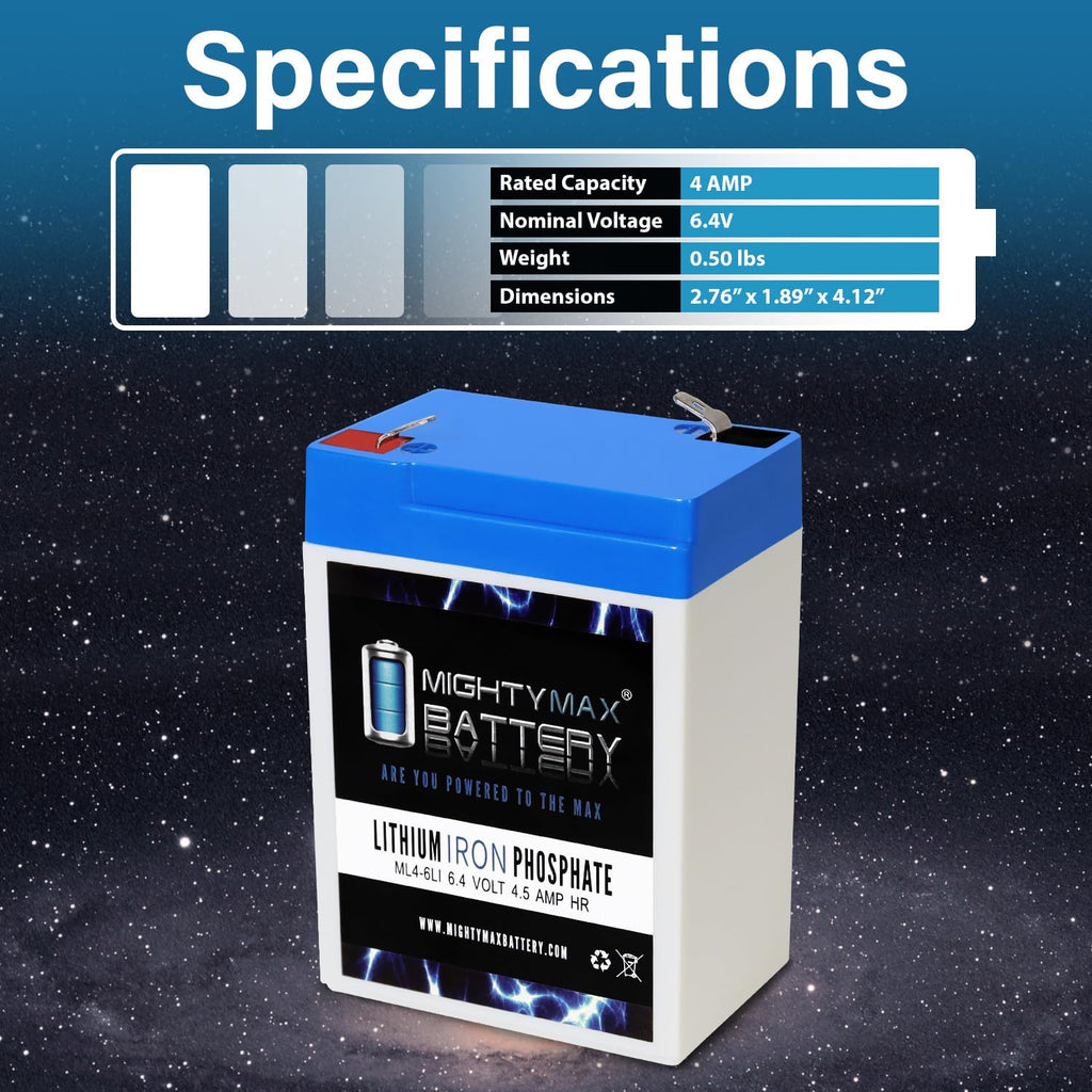 6V 4.5AH Lithium Replacement Battery W983219