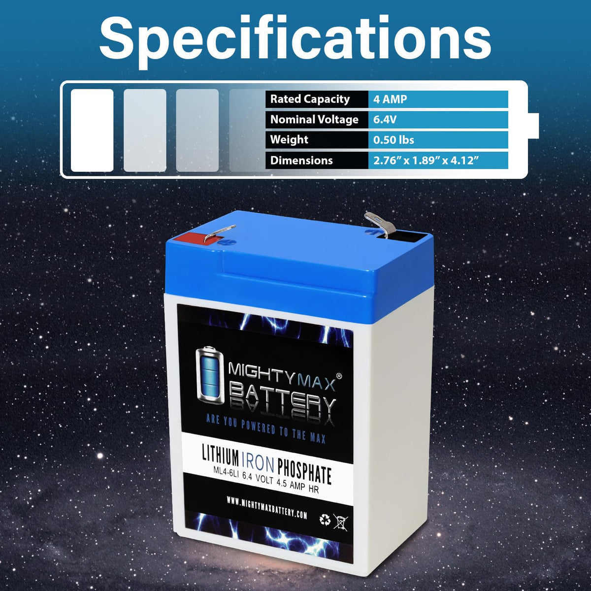 6V 4.5AH Lithium Replacement Battery W983219