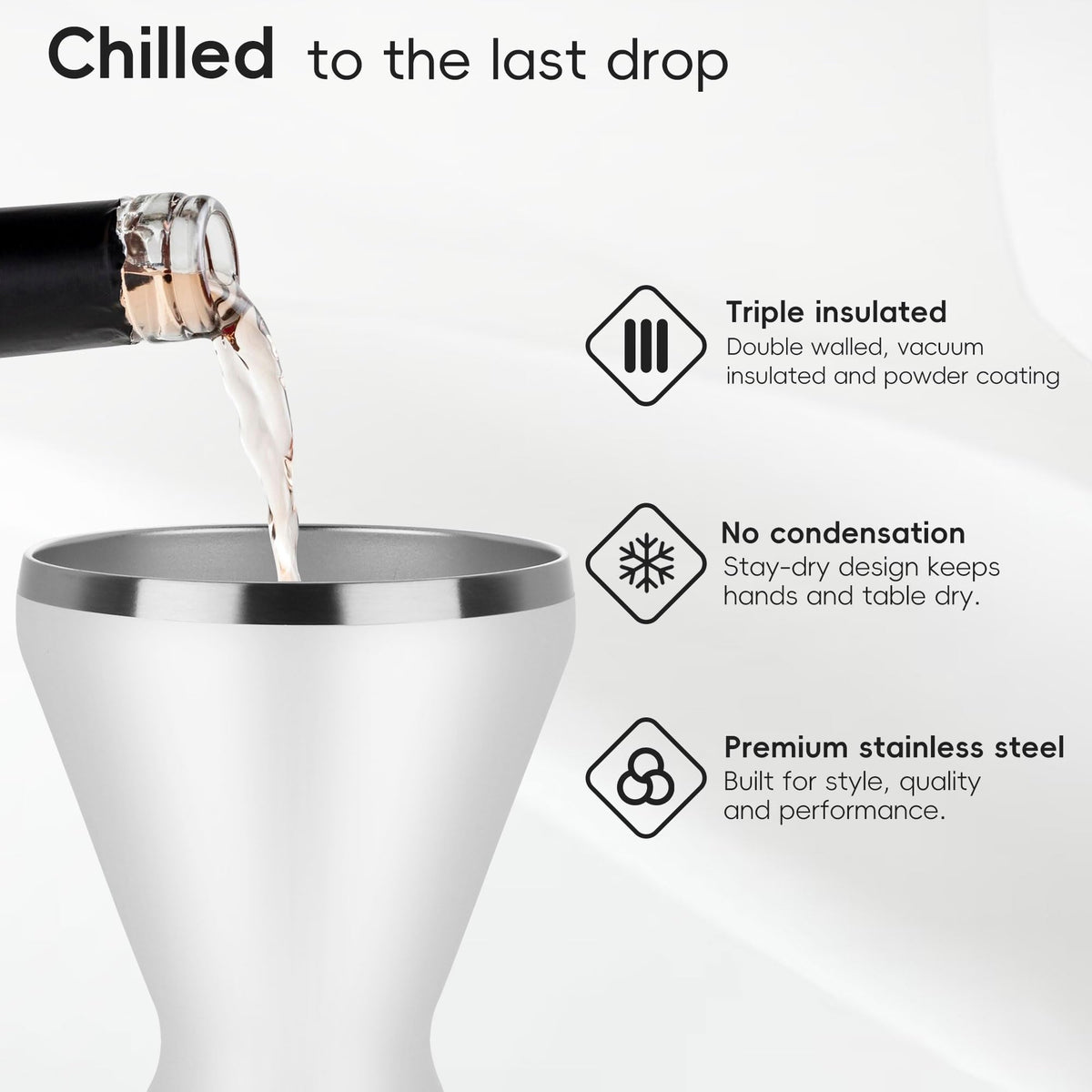 Stemless Insulated Martini Glass Set of 6 H36608