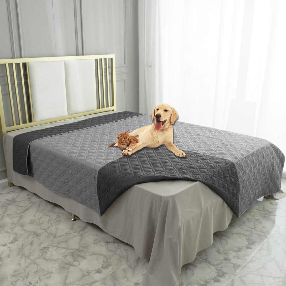 Waterproof Reversible Dog Bed Cover Pet Blanket O68806