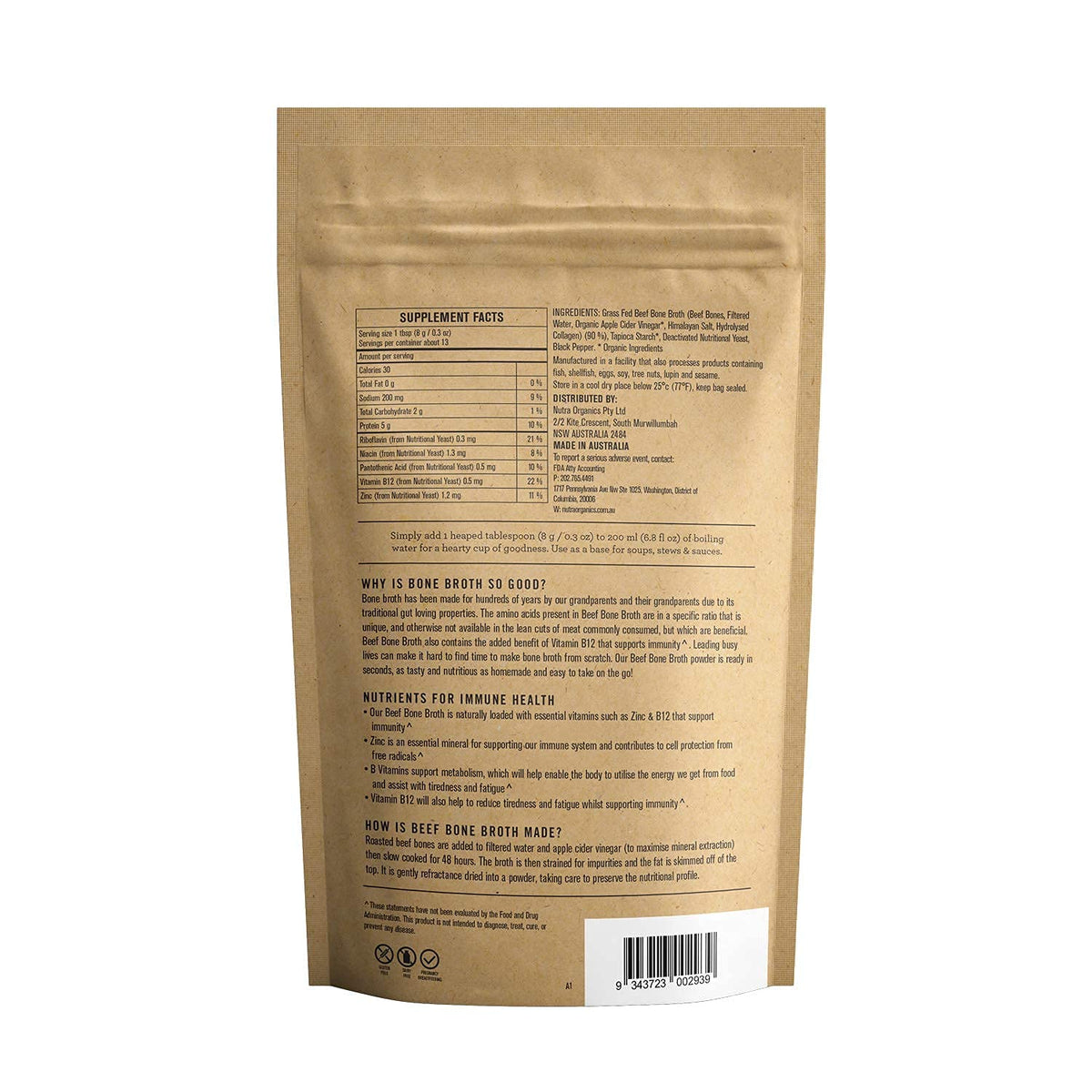 Beef Broth Low Sodium Powder 3.5oz H444
