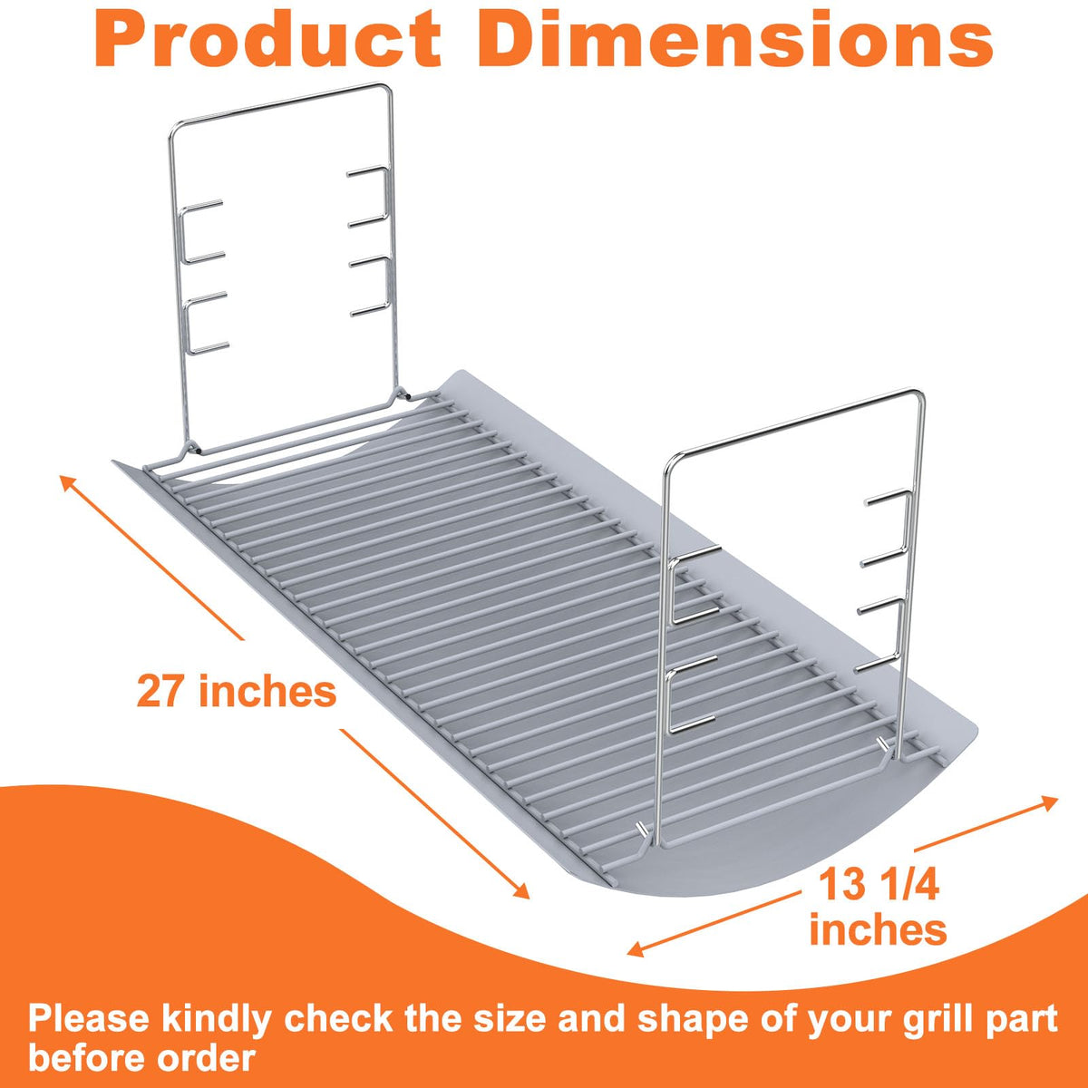 27 Inch Ash Pan Replacement with 2pcs Fire Grate Hangers U520