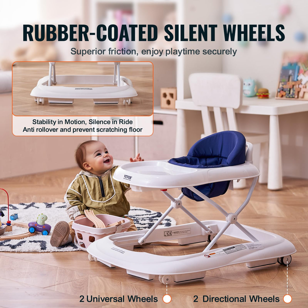 Foldable Baby Walker with Feeding Tray Z7798