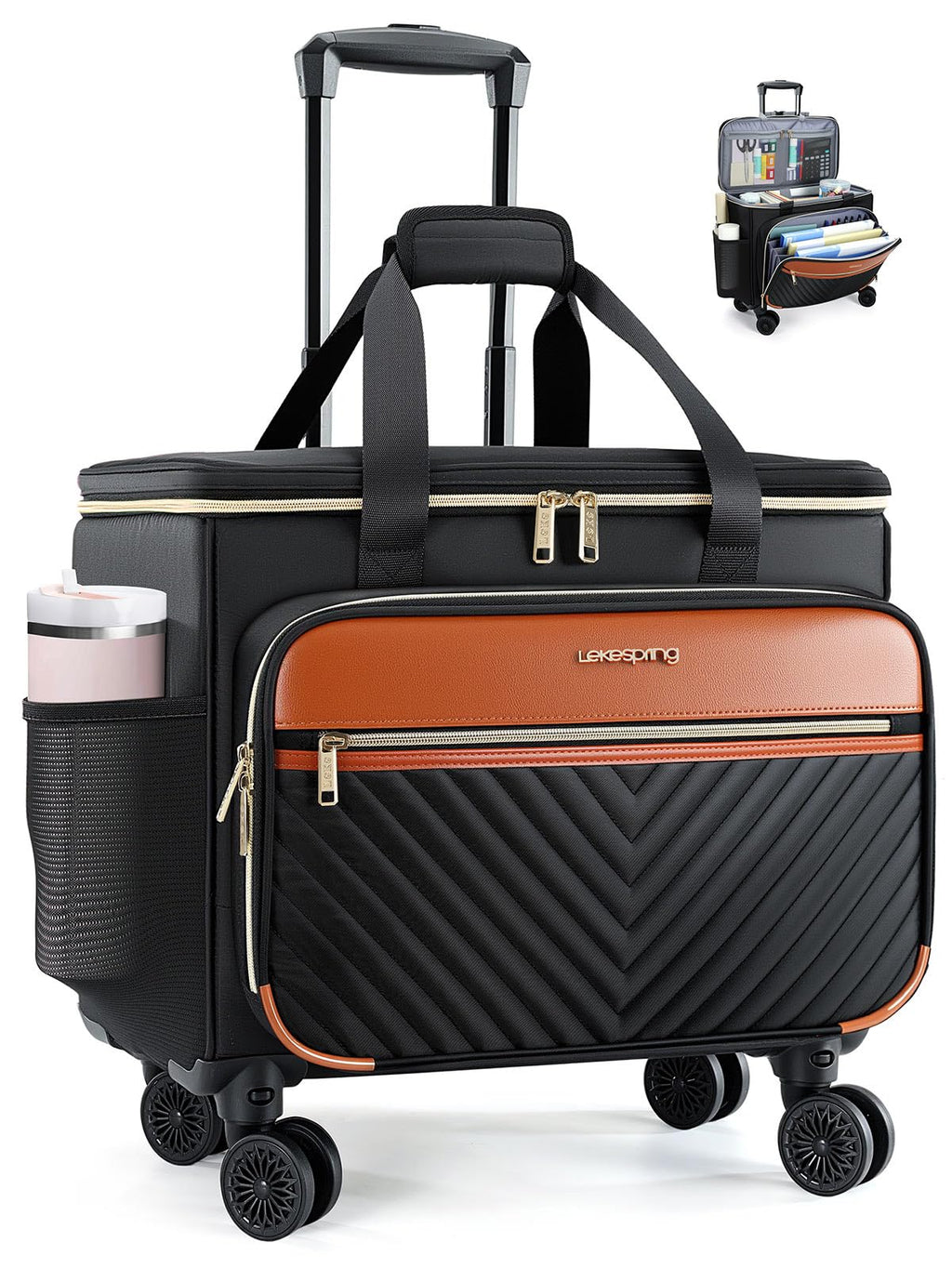 Rolling Teacher Bag with 4-Wheels 360° Spinner E2726