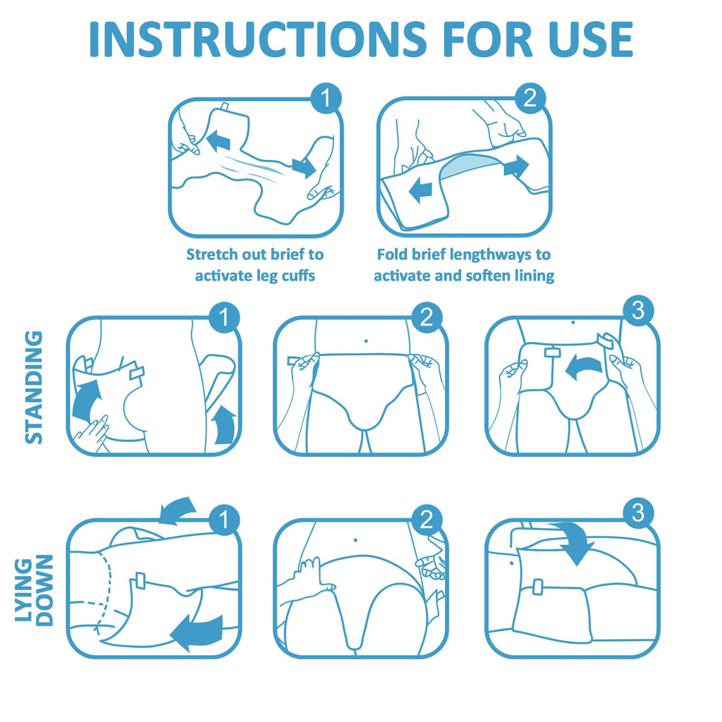 Adult Diaper 10 Pieces White Medium 28"-38" K47868