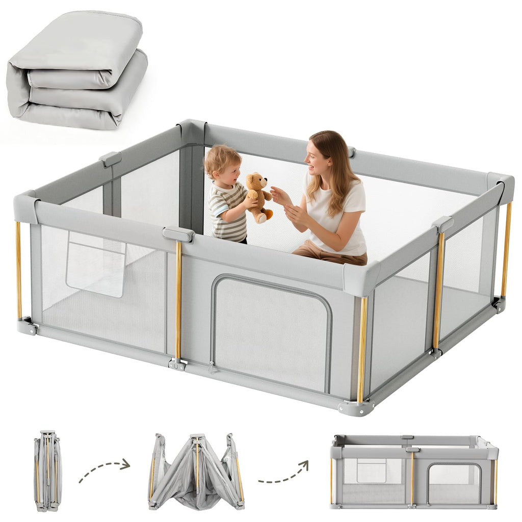 Foldable Baby Playpen with Mat E341155