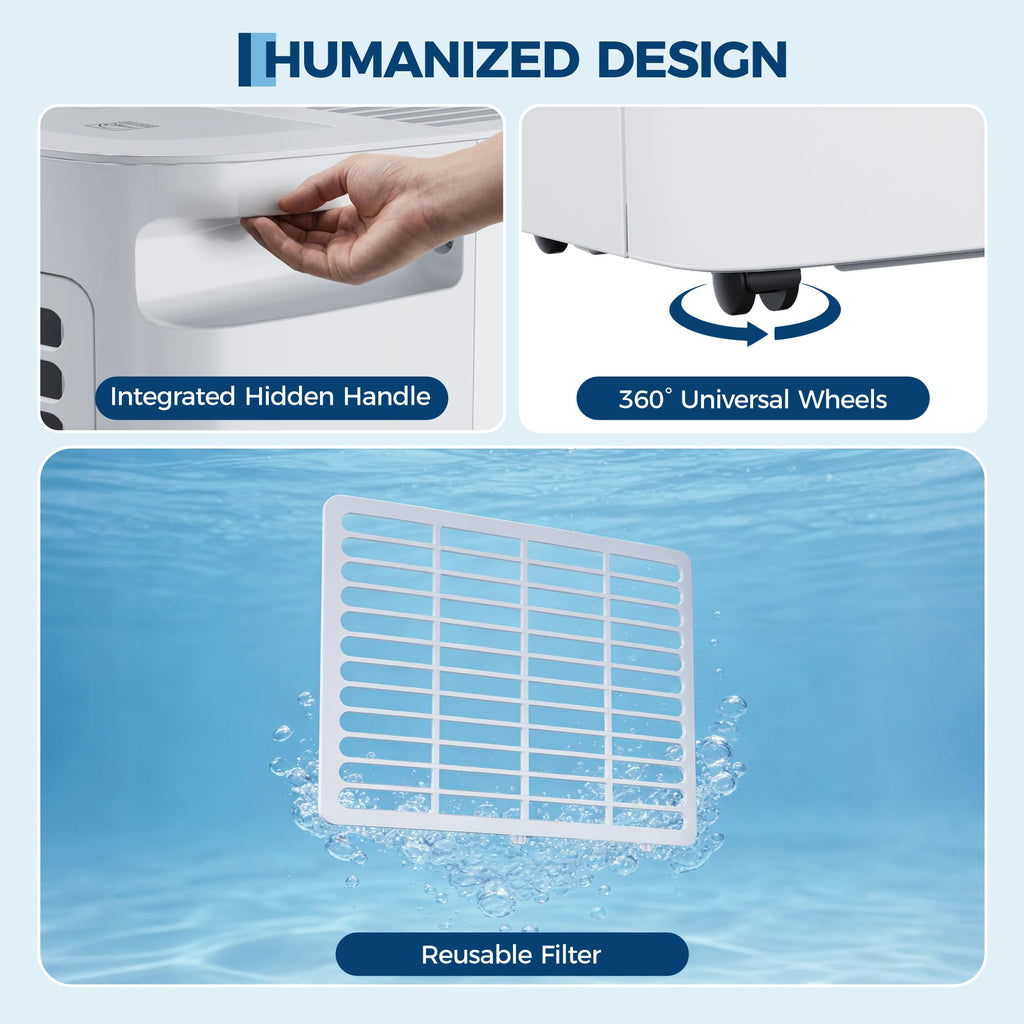 50 Pints Dehumidifier with Auto Defrost, 24H Timer, Auto Shut off F324