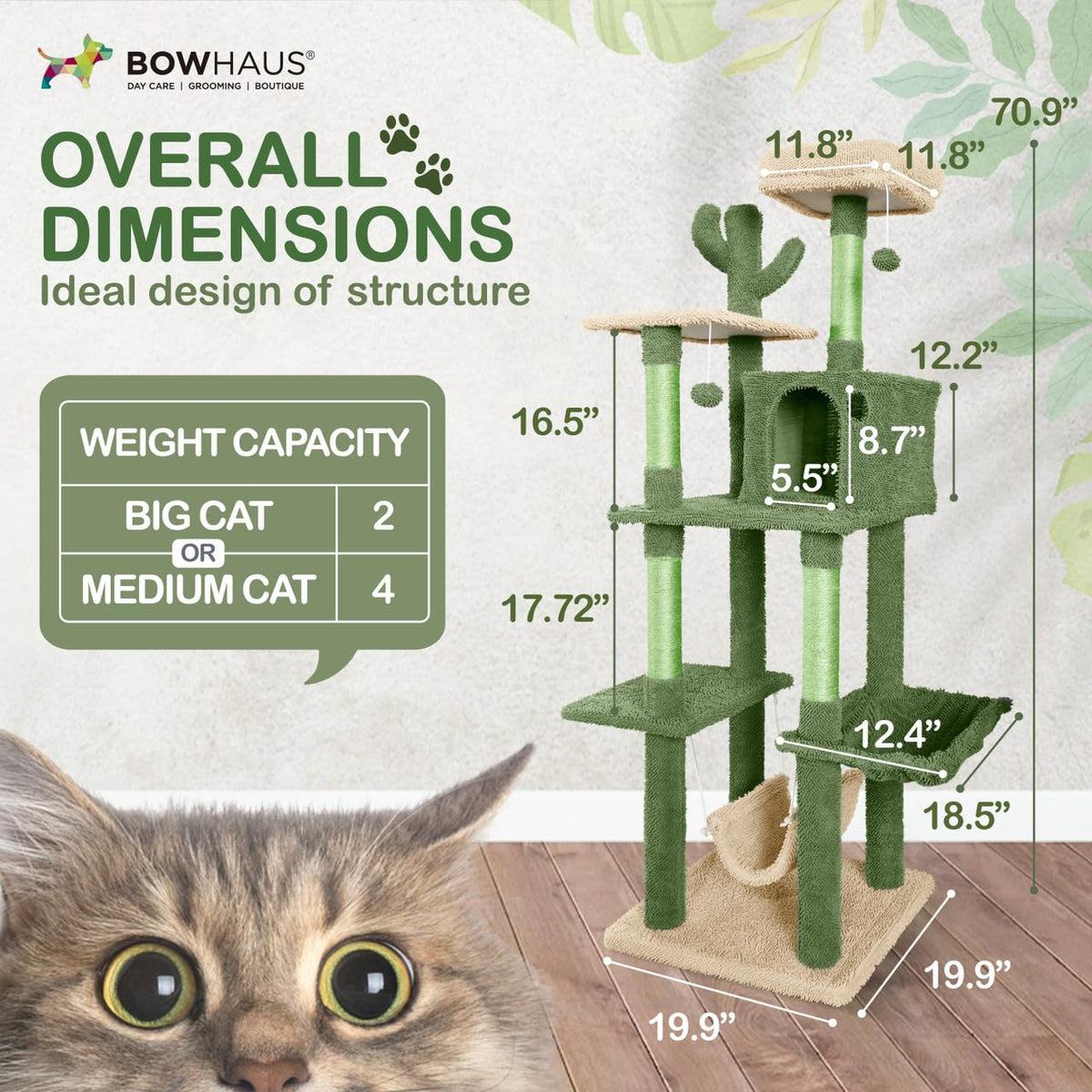 70-Inch Multi-Level Cat Tree with Plush Perch J23756