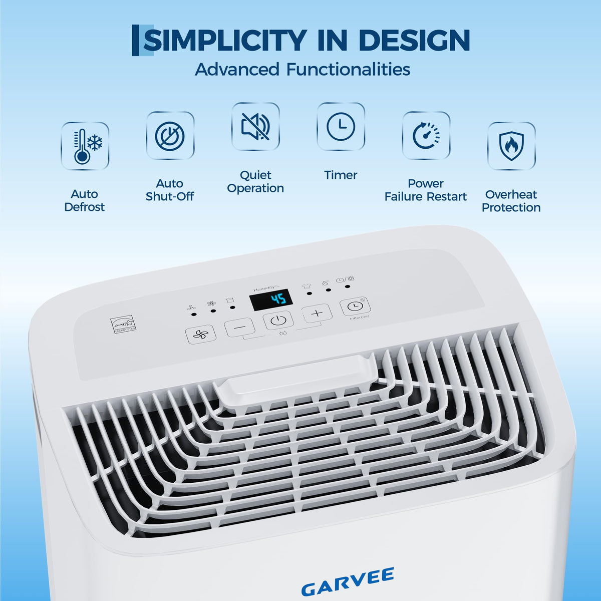 50 Pints Dehumidifier with Auto Defrost, 24H Timer, Auto Shut off F324