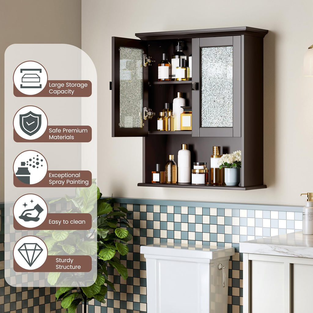 Wall Mount Bathroom Cabinet with Glass Door G5726