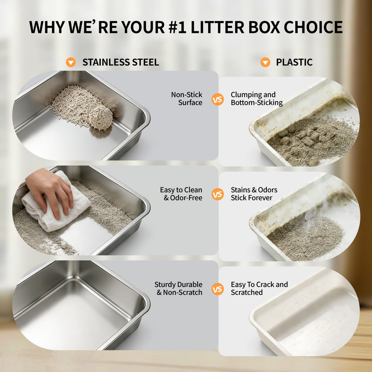 Stainless Steel Extra Large Enclosed Cat Litter Box S2711