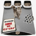 XXL Gray Double-Layer Cat Litter Mat V429267