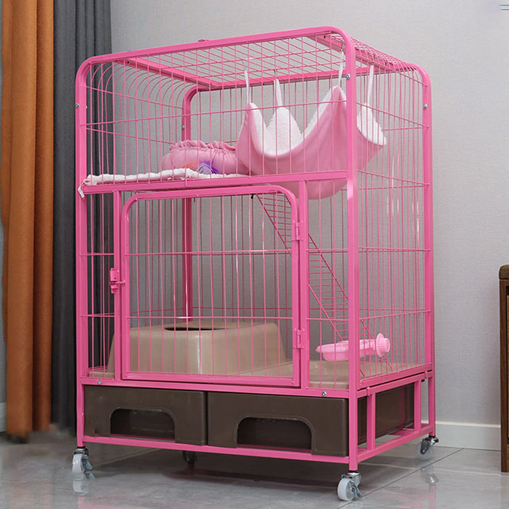 Heavy Duty Metal Cat Cage Dog Crate with Four Wheels A889