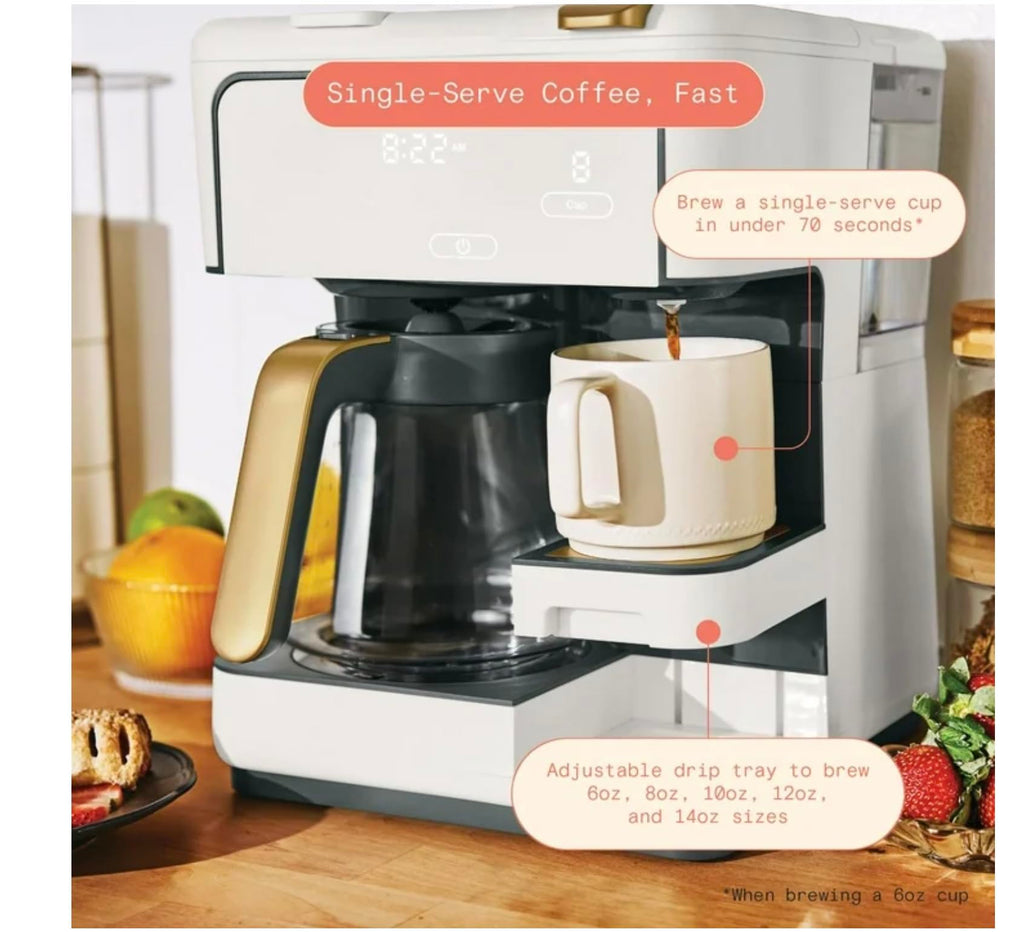 Multi-Brew Coffee Maker 12-cup Carafe Single-Serve White P5979