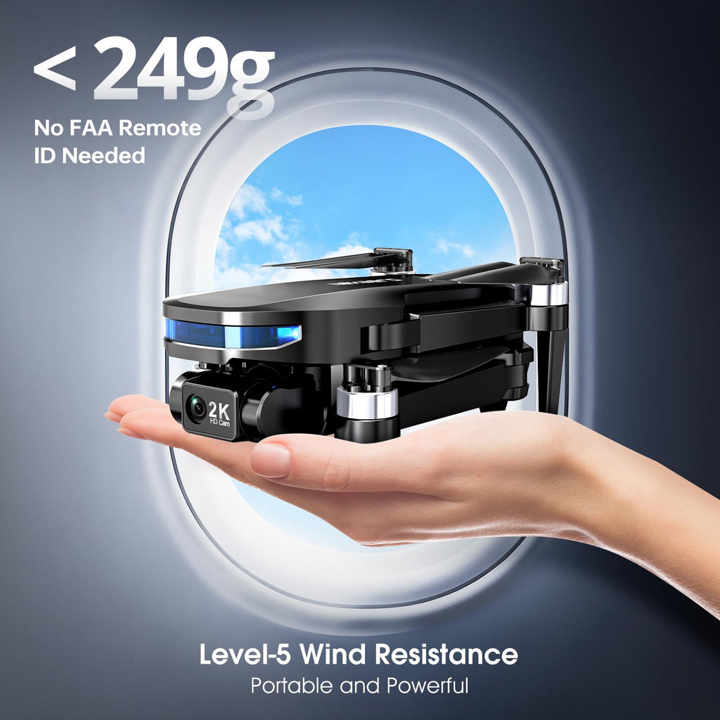 GPS Drone with EIS 2K Camera, 7.22 inch Screen, 64 Mins Flight, Foldable RC Drone C10683