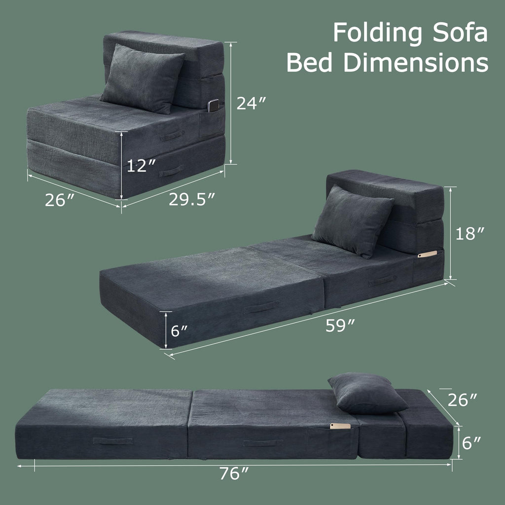 Folding Convertible Sofa Bed with Bag K9572