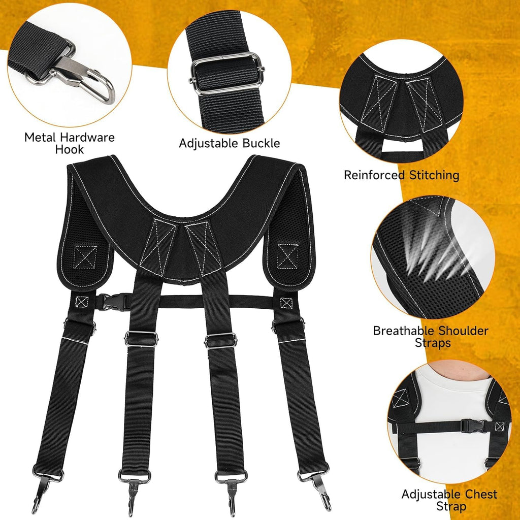 27-Pockets Heavy Duty Tool Belt with Suspenders M989295